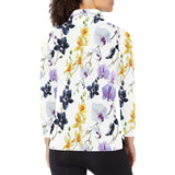 Orchid Pattern Background Women's Long Sleeve Polo Shirt