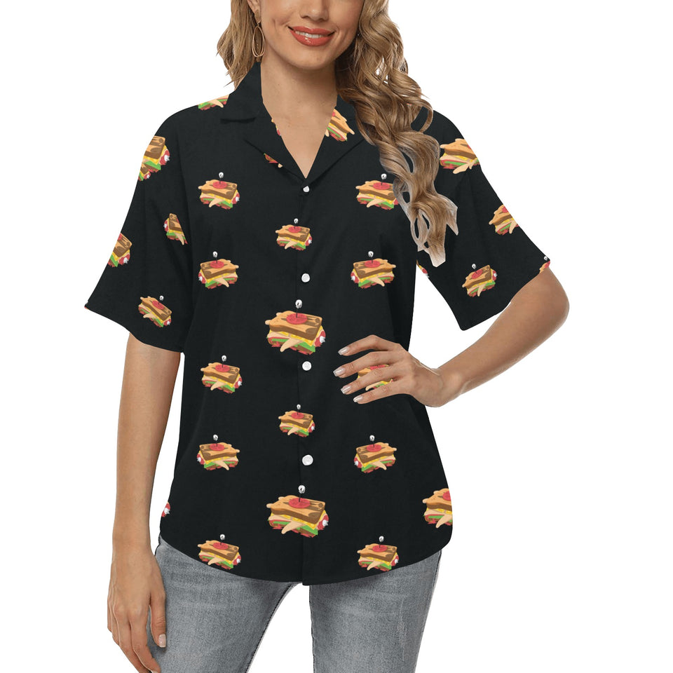 Sandwich Pattern Print Design 03 Women's All Over Print Hawaiian Shirt