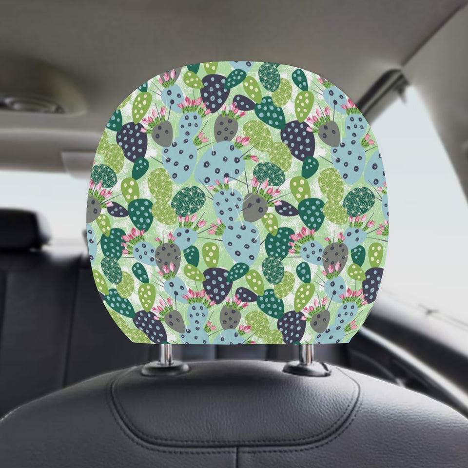 Cactus Pattern Background Car Headrest Cover