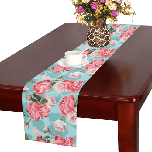 Rose Pattern Print Design 03 Table Runner