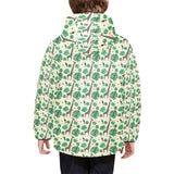 Giraffe Pattern Print Design 02 Kids' Boys' Girls' Padded Hooded Jacket