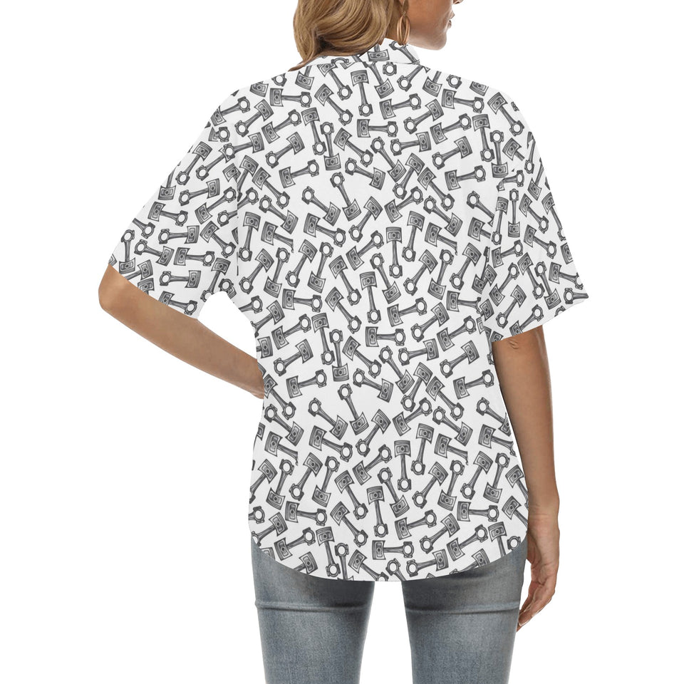 Engine Piston Pattern Print Design 01 Women's All Over Print Hawaiian Shirt