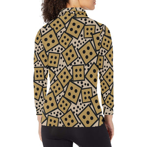 Dice Pattern Print Design 02 Women's Long Sleeve Polo Shirt