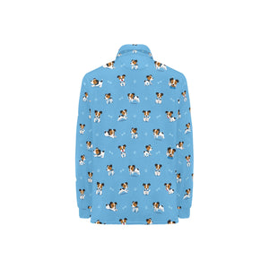 Jack Russel Pattern Print Design 04 Women's Long Sleeve Polo Shirt