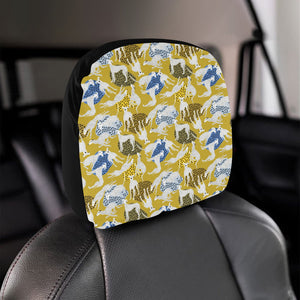 Greyhound Pattern Print Design 02 Car Headrest Cover