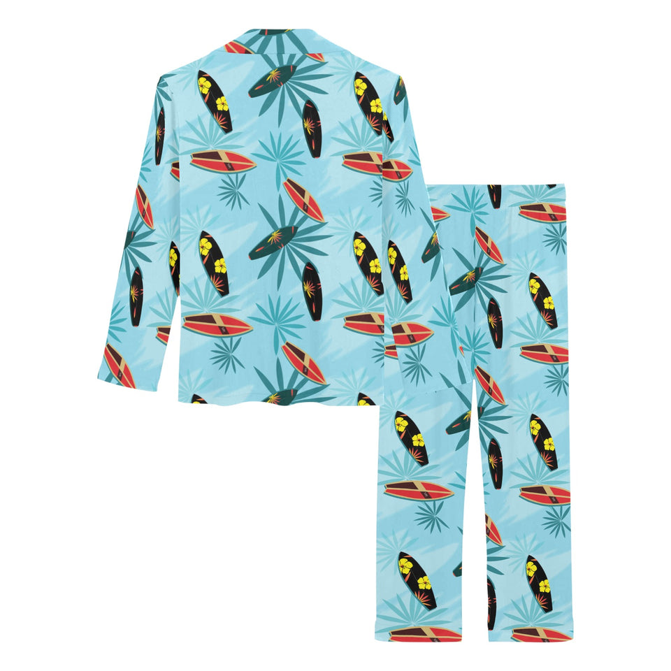 Surfboard Pattern Print Design 03 Women's Long Pajama Set