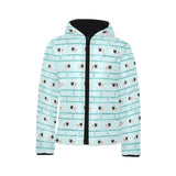 Ostrich Pattern Print Design 04 Kids' Boys' Girls' Padded Hooded Jacket