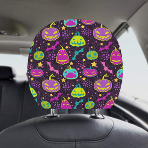 Halloween Pumpkin Bat Pattern Car Headrest Cover