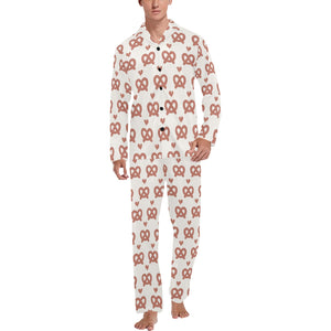 Pretzels Pattern Print Design 01 Men's Long Pajama Set