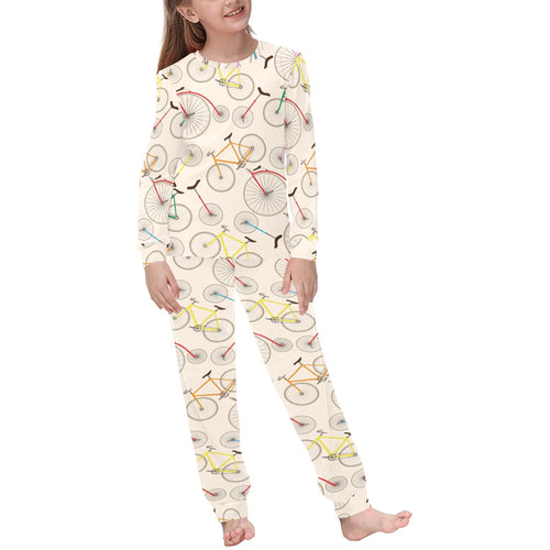 Bicycle Pattern Print Design 04 Kids' Boys' Girls' All Over Print Pajama Set