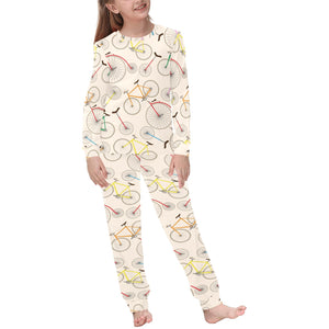 Bicycle Pattern Print Design 04 Kids' Boys' Girls' All Over Print Pajama Set