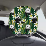 Panda Bamboo Flower Pattern Car Headrest Cover