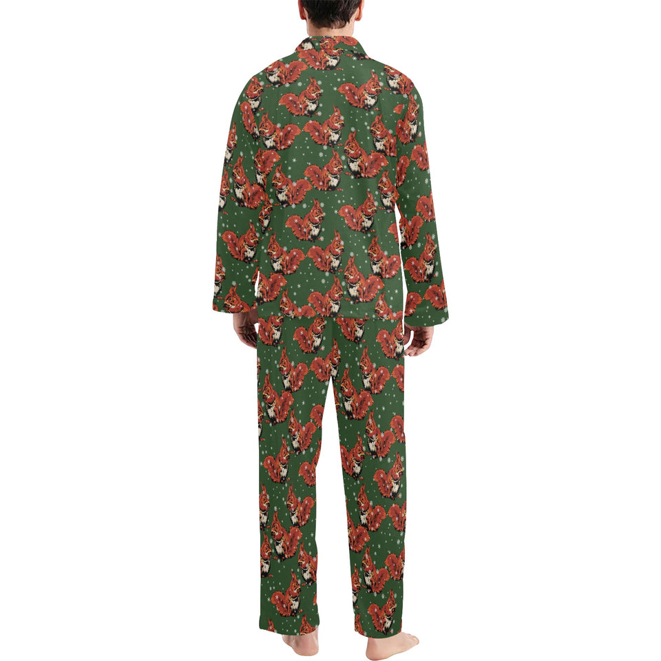 Squirrel Pattern Print Design 03 Men's Long Pajama Set