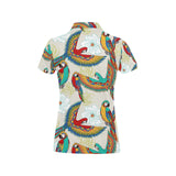 Parrot Flower Pattern Women's All Over Print Polo Shirt