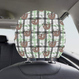 Sloth Pattern Stripe Background Car Headrest Cover