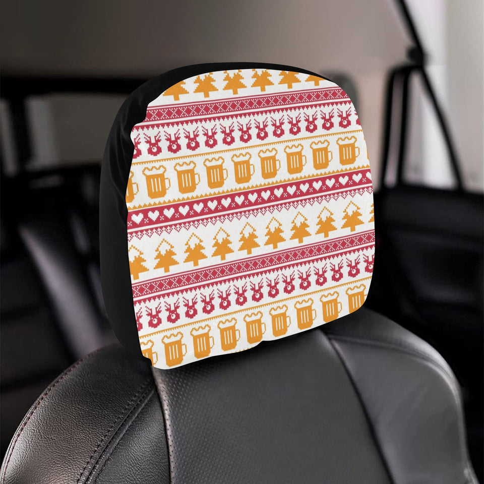 Beer Sweater Printed Pattern Car Headrest Cover