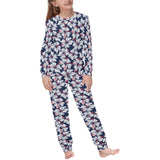 Hibiscus Pattern Print Design 02 Kids' Boys' Girls' All Over Print Pajama Set