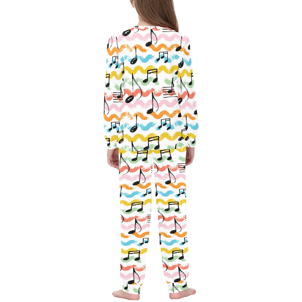 Music Notes Pattern Print Design 01 Kids' Boys' Girls' All Over Print Pajama Set