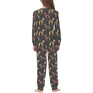 Greyhound Pattern Print Design 01 Kids' Boys' Girls' All Over Print Pajama Set