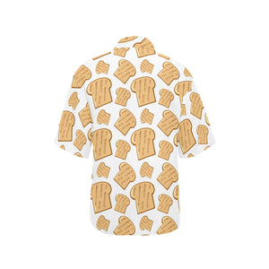 Bread Toast Pattern Print Design 05 Women's All Over Print Hawaiian Shirt