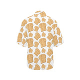 Bread Toast Pattern Print Design 05 Women's All Over Print Hawaiian Shirt