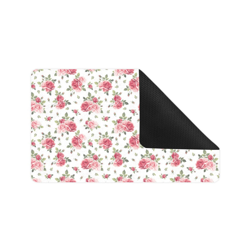 Rose Pattern Print Design 02 Doormat