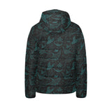 Stingray Pattern Print Design 02 Kids' Boys' Girls' Padded Hooded Jacket