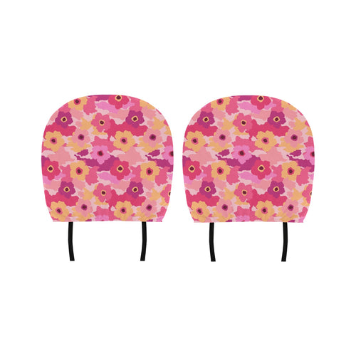 Pink Camo Camouflage Flower Pattern Car Headrest Cover