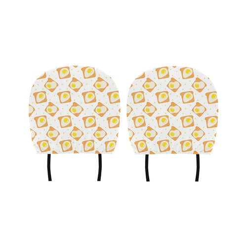 Bread Toast Pattern Print Design 02 Car Headrest Cover