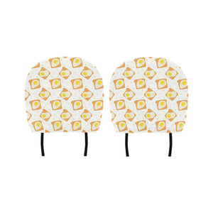 Bread Toast Pattern Print Design 02 Car Headrest Cover