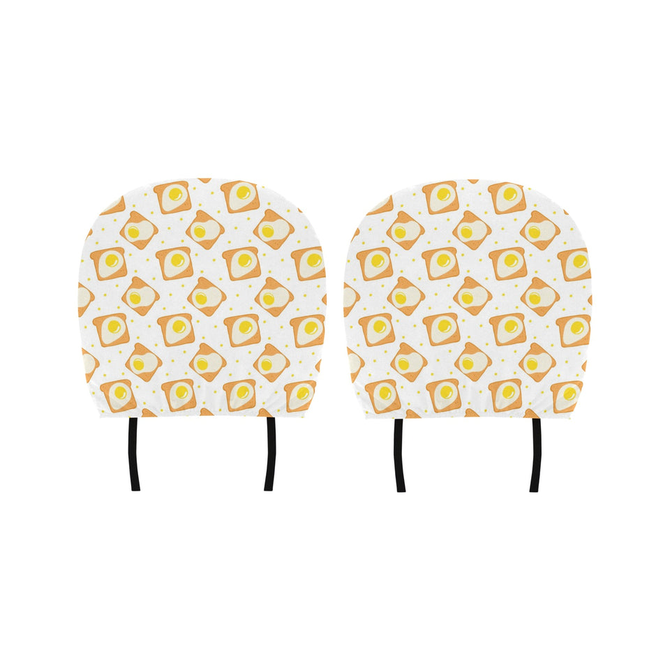 Bread Toast Pattern Print Design 02 Car Headrest Cover