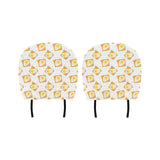 Bread Toast Pattern Print Design 02 Car Headrest Cover