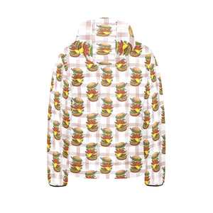 Hamburger Pattern Print Design 03 Kids' Boys' Girls' Padded Hooded Jacket