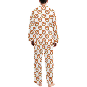 Pretzels Pattern Print Design 03 Men's Long Pajama Set