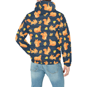 Squirrel Pattern Print Design 05 Men's Padded Hooded Jacket(ModelH42)