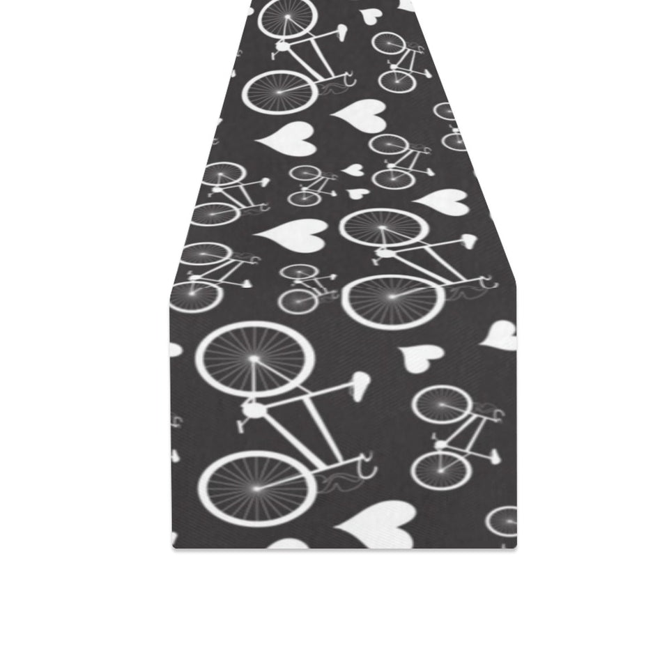 Bicycle Pattern Print Design 05 Table Runner