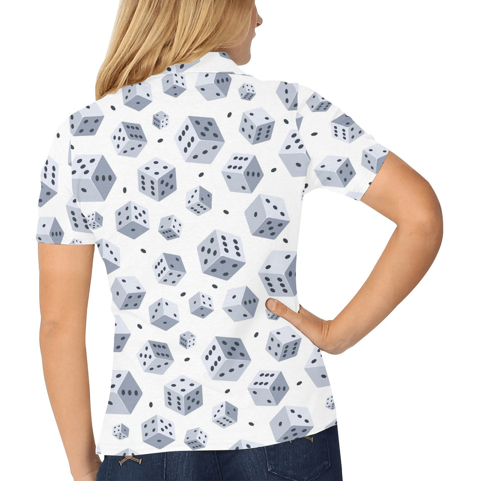 Dice Pattern Print Design 03 Women's All Over Print Polo Shirt