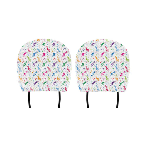 Music Notes Pattern Print Design 02 Car Headrest Cover