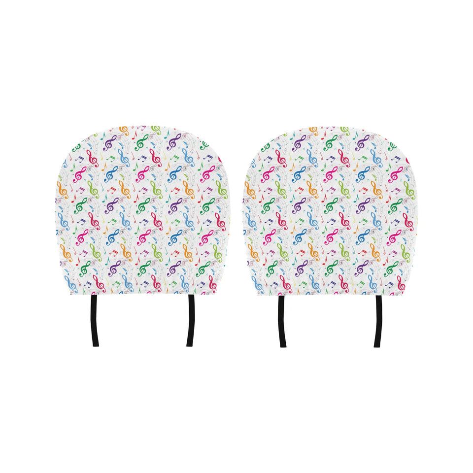 Music Notes Pattern Print Design 02 Car Headrest Cover