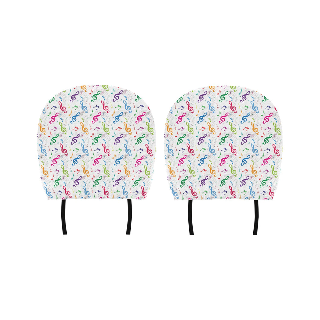 Music Notes Pattern Print Design 02 Car Headrest Cover