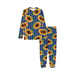 Sunflower Pokka Dot Pattern Kids' Boys' Girls' All Over Print Pajama Set