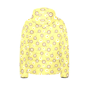 Fried Eggs Pattern Print Design 03 Kids' Boys' Girls' Padded Hooded Jacket