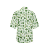 Canabis Marijuana Weed Pattern Print Design 02 Women's All Over Print Hawaiian Shirt