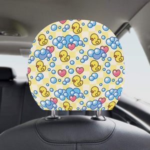 Duck Pattern Print Design 01 Car Headrest Cover