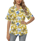 Greyhound Pattern Print Design 02 Women's All Over Print Hawaiian Shirt