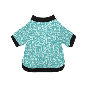 Math Pattern Print Design 05 All Over Print Pet Dog Round Neck Fuzzy Shirt