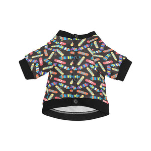 Skate Board Pattern Print Design 02 All Over Print Pet Dog Round Neck Fuzzy Shirt