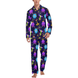 Alien Pattern Print Design 01 Men's Long Pajama Set