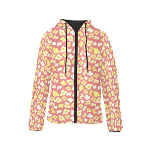 Popcorn Pattern Print Design 01 Women's Padded Hooded Jacket