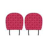 Heliconia Pink Pattern Car Headrest Cover